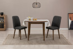 Išplečiamas valgomojo stalo ir kėdžių rinkinys (3 vienetai) Vina 1053 - Walnut, Anthracite