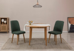 Išplečiamas valgomojo stalo ir kėdžių rinkinys (3 vienetai) Vina 1070 - Atlantic Pine, Green