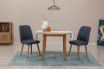 Išplečiamas valgomojo stalo ir kėdžių rinkinys (3 vienetai) Vina 1048 - Atlantic Pine, Navy Blue