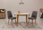 Išplečiamas valgomojo stalo ir kėdžių rinkinys (3 vienetai) Vina 1501 - Atlantic Pine, Anthracite