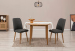 Išplečiamas valgomojo stalo ir kėdžių rinkinys (3 vienetai) Vina 1053 - Atlantic Pine, Anthracite
