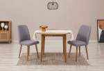 Išplečiamas valgomojo stalo ir kėdžių rinkinys (3 vienetai) Vina 0701 - Atlantic Pine, Grey
