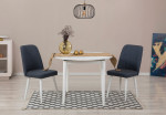 Išplečiamas valgomojo stalo ir kėdžių rinkinys (3 vienetai) Vina 1048 - White, Navy Blue