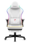 Žaidimų kėdė Huzaro Force 4.6 RGB white mesh, LED apšvietimas, balta, smart