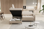 Minkštas kampas Barea, kairinis, smėlio spalvos