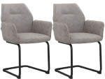 2-jų valgomojo kėdžių komplektas Loft24 Capri, pilkas