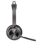 HP Poly Voyager Focus 2 Bluetooth Stereo viršaus ausų mikrofono juodas triukšmo slopinimo mikrofonas kompiuteriui