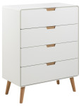 Actona Lowell skandinaviško stiliaus komoda, balta/ąžuolas, 80×40×100 cm