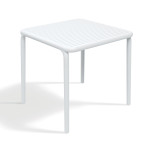 Plastikinis lauko stalas Ferne Brene Baltas praktiškas dizainas 79x79 cm