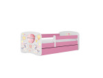 Vaikiška lova be stalčiaus su čiužiniu Kocot Kids BabyDreams Pink balloon 140x70 cm, rožinė/balta