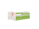 Vaikiška lova be čiužinio, su stalčiumi Kocot Kids BabyDreams Green balloon, 140x70 cm, žalia/balta