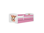 Vaikiška lova be čiužinio, su stalčiumi Kocot Kids BabyDreams Pink bambi, 160x80 cm, rožinė