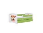 Vaikiška lova be čiužinio, su stalčiumi Kocot Kids BabyDreams Green bambi, 180x80 cm, žalia