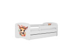 Vaikiška lova be čiužinio, su stalčiumi Kocot Kids BabyDreams White bambi, 140x70 cm, balta
