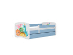 Vaikiška lova be čiužinio, su stalčiumi Kocot Kids BabyDreams Blue tiny dinos, 140x70 cm, mėlyna