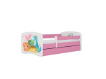 Vaikiška lova be čiužinio, su stalčiumi Kocot Kids BabyDreams Pink tiny dinos, 160x80 cm, rožinė