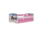 Vaikiška lova be čiužinio ir stalčiaus Kocot Kids BabyDreams Pink galloping horse, rožinė