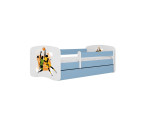 Vaikiška lova be čiužinio, su stalčiumi Kocot Kids BabyDreams Blue basketball, 140x70 cm, mėlyna