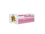 Vaikiška lova be čiužinio, su stalčiumi Kocot Kids BabyDreams Pink basketball, 180x80 cm, rožinė