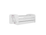 Vaikiška lova be čiužinio ir stalčiaus Kocot Kids BabyDreams White cat, 140x70cm, balta