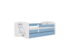Vaikiška lova be čiužinio ir stalčiaus Kocot Kids BabyDreams Blue cat, 180x80cm, mėlyna