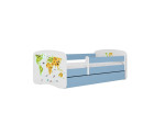 Vaikiška lova be čiužinio ir stalčiaus Kocot Kids BabyDreams Blue map, 180x80cm, mėlyna