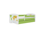 Vaikiška lova be čiužinio ir stalčiaus Kocot Kids BabyDreams Green map, 140x70cm, žalia