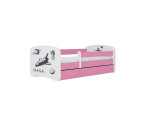 Vaikiška lova be čiužinio, su stalčiumi Kocot Kids BabyDreams Pink nasa, 160x80 cm, rožinė