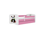 Vaikiška lova be čiužinio ir stalčiaus Kocot Kids BabyDreams Pink panda 2, 180x80cm, rožinė