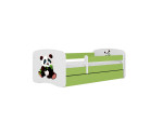 Vaikiška lova be čiužinio ir stalčiaus Kocot Kids BabyDreams Green panda 2, 180x80cm, žalia