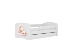 Vaikiška lova be stalčiaus su čiužiniu Kocot Kids BabyDreams White dream 140x70 cm, balta
