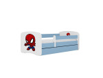 Vaikiška lova be čiužinio, su stalčiumi Kocot Kids BabyDreams Blue spiderman, 140x70 cm, mėlyna
