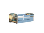 Vaikiška lova be čiužinio, su stalčiumi Kocot Kids BabyDreams Blue ship, 160x80 cm, mėlyna
