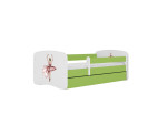 Vaikiška lova be čiužinio, su stalčiumi Kocot Kids BabyDreams Green dancer, 160x80 cm, žalia