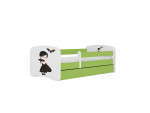 Vaikiška lova be čiužinio, su stalčiumi Kocot Kids BabyDreams Green Wednesday, 140x70 cm, žalia