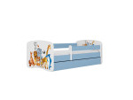 Vaikiška lova be čiužinio ir stalčiaus Kocot Kids BabyDreams Blue animals, 140x70cm, mėlyna