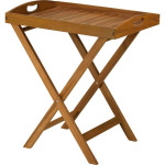 Medinis stalas su nešiojamu padėklu, 60 cm