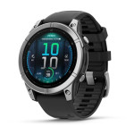 Garmin fēnix® E AMOLED stainless steel with a black silicone band