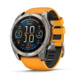 Garmin fēnix® 8 – 51mm AMOLED Sapphire Titanium with Spark orange/graphite silicone band