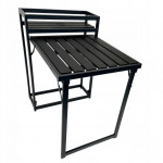 Lauko stalas su lentynėle Malea 2in1, 84x60x69/84 cm, juodas