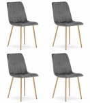 4-ių kėdžių komplektas Leobert Lava, pilkas/rudas