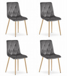 4-ių kėdžių komplektas Leobert Libra, pilkas/rudas