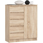 Komoda Akord K80 1D 5SZ PK, ruda