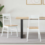 Valgomojo kėdės 2 pcs Balta 43 x 54 x 89 cm Kietas gumos medis