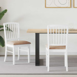 Valgomojo kėdės 2 pcs Balta 50 x 52,5 x 91 cm
