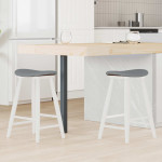 Valgomojo kėdės 2 pcs Balta 46 x 37 x 63 cm Kietas gumos medis