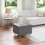 Laikymo osmanas su pagalve Pilka 60 x 60 x 45 cm Dirbtinė oda